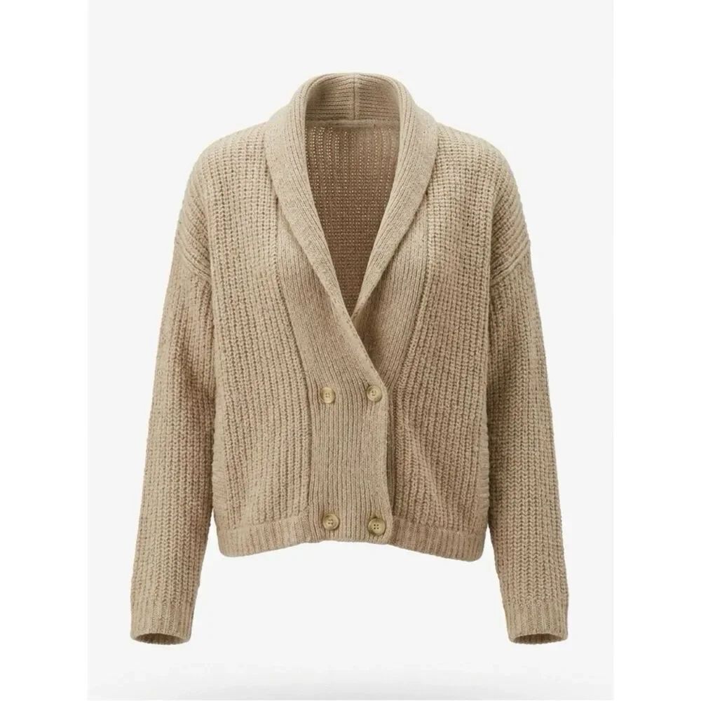 Vintage Liz Claiborne Cream Angora  Cardigan Sweater Size Medium